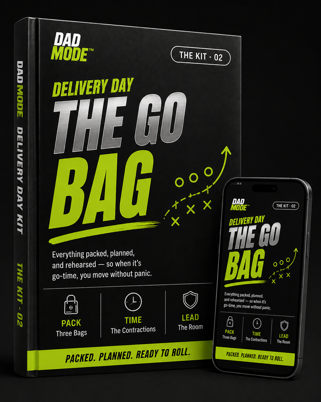 Delivery Day Kit: The Go Bag shown as a book and on a phone